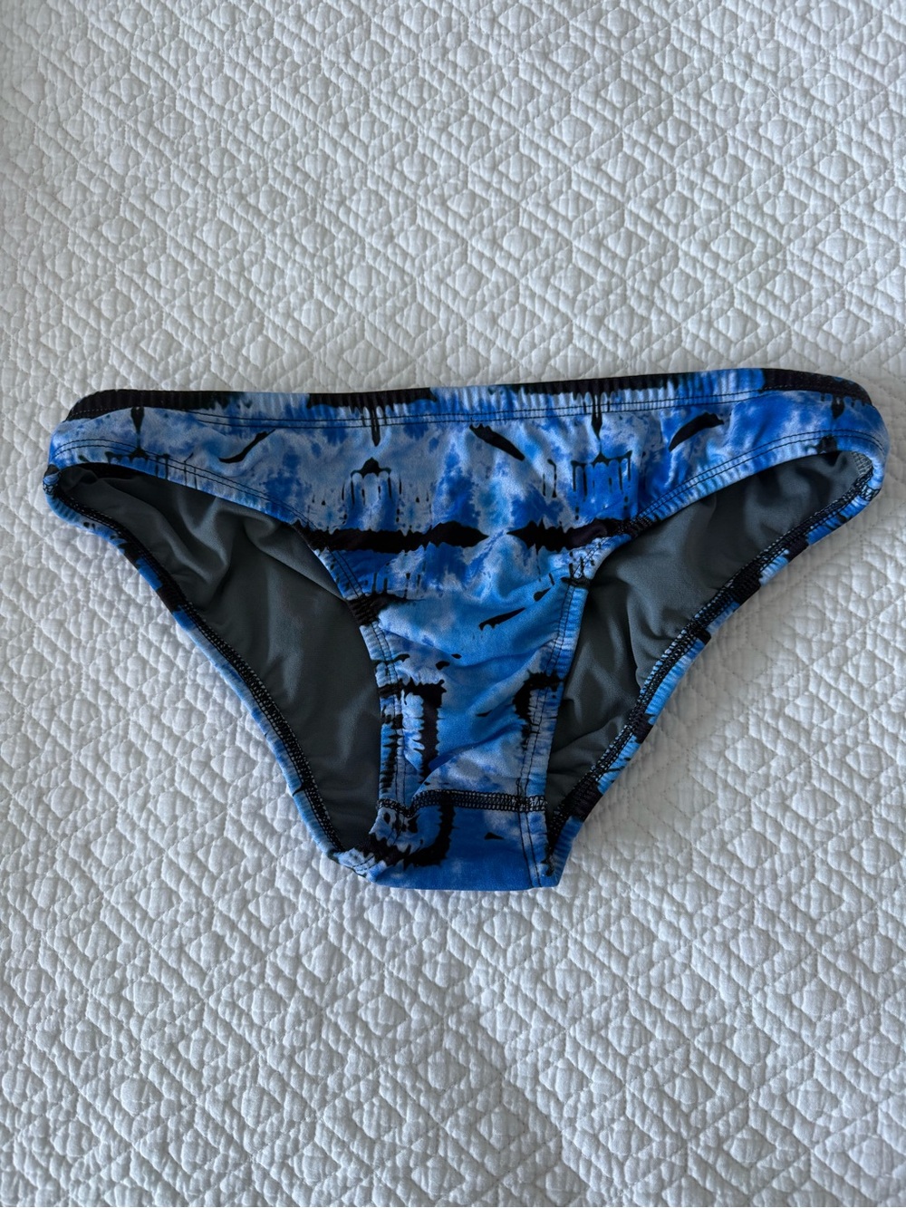 Jolyn Clothing Blue and Black Tie-Dye Bikini Bottom